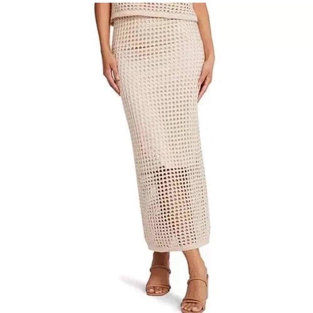 Steve Madden Beige Crochet Pencil Skirt